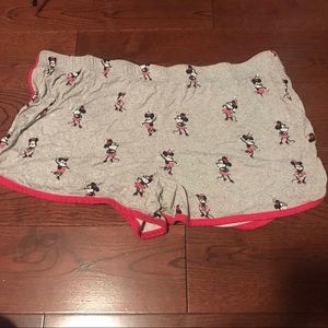 Authentic Minnie Mouse gray and red pajama bottoms